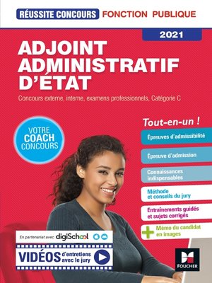 cover image of Réussite Concours--Adjoint Administratif d'Etat--Catégorie C-- 2021- Préparation complète